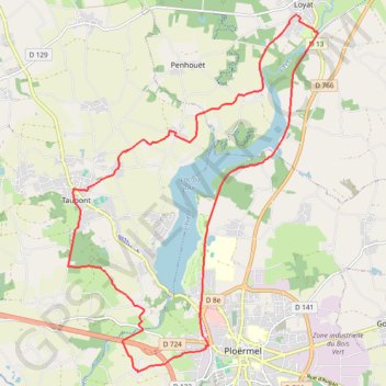 Itinéraire Autour du lac au duc - Ploërmel, distance, dénivelé, altitude, carte, profil, trace GPS