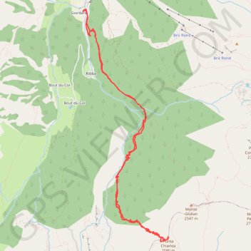 Itinéraire Punta Chiarlea, distance, dénivelé, altitude, carte, profil, trace GPS