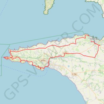 Itinéraire Finistère Sud : Pointe du Raz - Douarnenez, distance, dénivelé, altitude, carte, profil, trace GPS