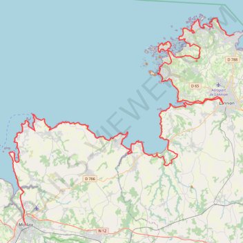 Itinéraire GR34, distance, dénivelé, altitude, carte, profil, trace GPS