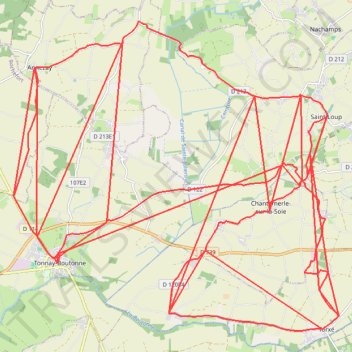 Itinéraire Les Trois Vallées à Tonnay-Boutonne, distance, dénivelé, altitude, carte, profil, trace GPS