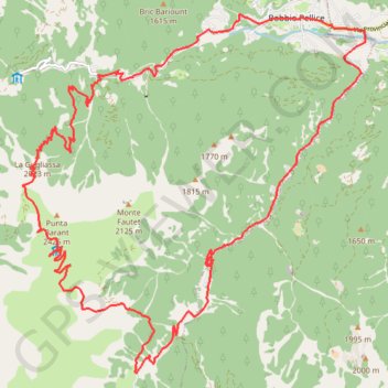Itinéraire Sentiero dell'Autagna (Val Pellice), distance, dénivelé, altitude, carte, profil, trace GPS