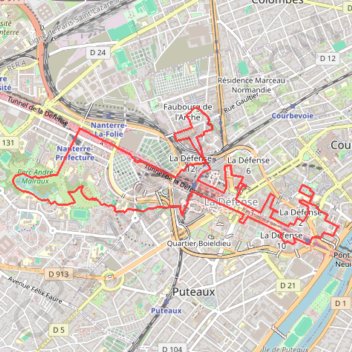 Itinéraire La Défense - Un musée en plein air, distance, dénivelé, altitude, carte, profil, trace GPS