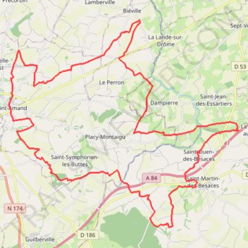 Itinéraire 1 - Parcours 45 kms, distance, dénivelé, altitude, carte, profil, trace GPS