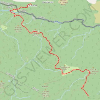 Itinéraire Vileroga-Puig de Bessagoda, distance, dénivelé, altitude, carte, profil, trace GPS