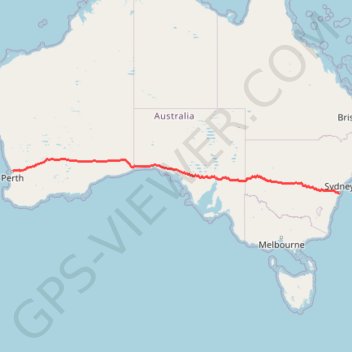 Itinéraire Perth to Sydney, distance, dénivelé, altitude, carte, profil, trace GPS