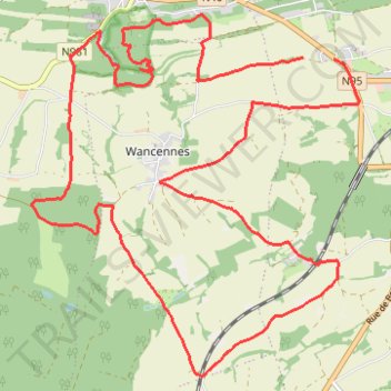 Itinéraire Boucle autour de Wancennes, distance, dénivelé, altitude, carte, profil, trace GPS