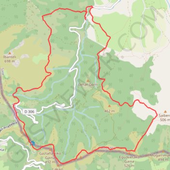 Itinéraire Circuit des palombières de Sare, distance, dénivelé, altitude, carte, profil, trace GPS