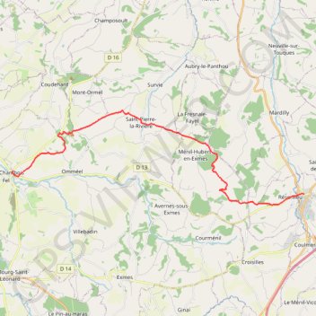 Itinéraire Pays d'Auge Ornais - Trans'Pays d'Auge, distance, dénivelé, altitude, carte, profil, trace GPS