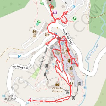 Itinéraire Castelnou, distance, dénivelé, altitude, carte, profil, trace GPS
