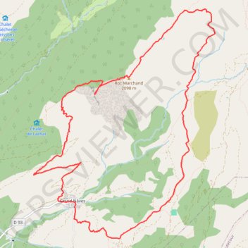 Itinéraire Roc Marchand, distance, dénivelé, altitude, carte, profil, trace GPS