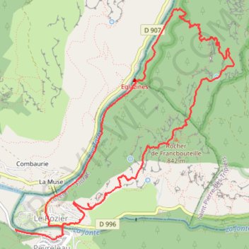 Itinéraire Bords du tarn, distance, dénivelé, altitude, carte, profil, trace GPS