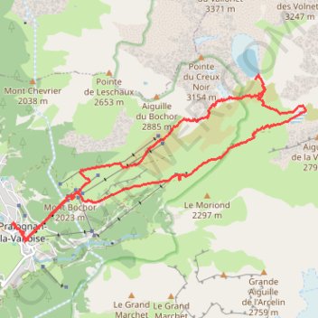Itinéraire Lac de la patinoire en boucle (Vanoise), distance, dénivelé, altitude, carte, profil, trace GPS