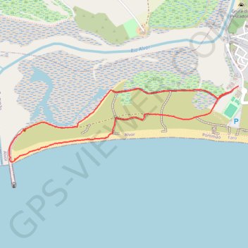 Itinéraire Portugal en passant à Alvor, distance, dénivelé, altitude, carte, profil, trace GPS