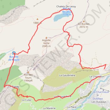Itinéraire Boucle du Lac de Lessy, distance, dénivelé, altitude, carte, profil, trace GPS