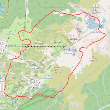 Itinéraire Tour des lacs de Chamrousse, distance, dénivelé, altitude, carte, profil, trace GPS