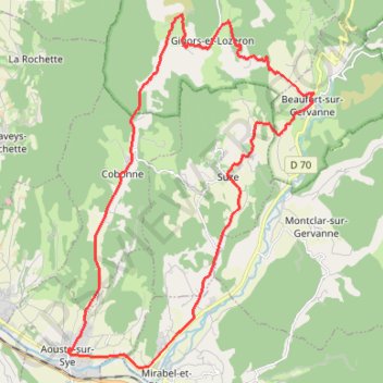 Itinéraire Boucle a partir d'aouste sur sye, distance, dénivelé, altitude, carte, profil, trace GPS