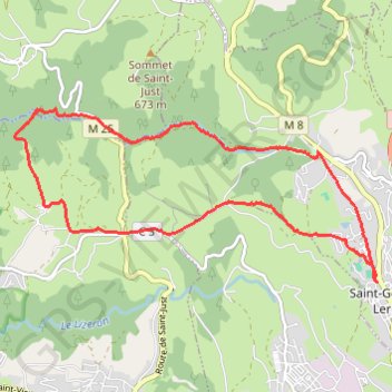Itinéraire Saint Genest Lerpt, distance, dénivelé, altitude, carte, profil, trace GPS
