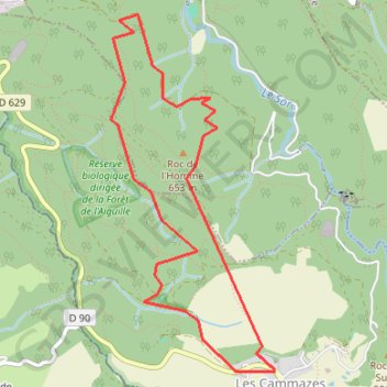 Itinéraire Les Cammazes dans le Tarn, distance, dénivelé, altitude, carte, profil, trace GPS