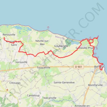 Itinéraire MAD JACQUES TREK COTENTIN 2026 - J2, distance, dénivelé, altitude, carte, profil, trace GPS