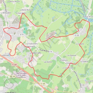 Itinéraire Haute Goulaine, distance, dénivelé, altitude, carte, profil, trace GPS