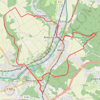 Itinéraire Autour d'Auvers-Sur-Oise, distance, dénivelé, altitude, carte, profil, trace GPS