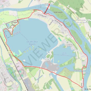 Itinéraire Tour des lacs de Poses, distance, dénivelé, altitude, carte, profil, trace GPS