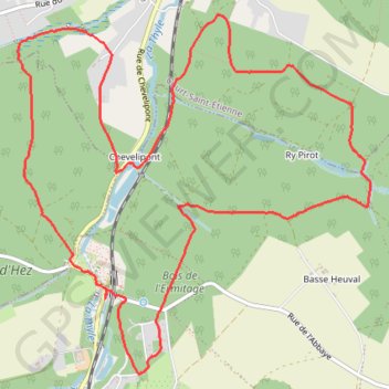 Itinéraire Bois de l'Ermitage, de Sainte-Catherine et d'Hez, distance, dénivelé, altitude, carte, profil, trace GPS