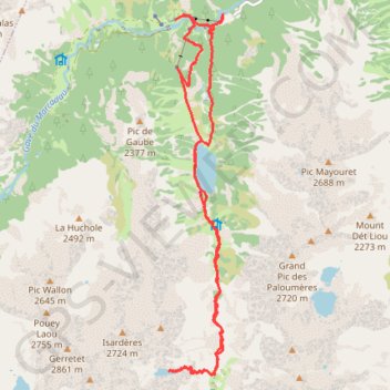 Itinéraire Lac de chabarrou, distance, dénivelé, altitude, carte, profil, trace GPS