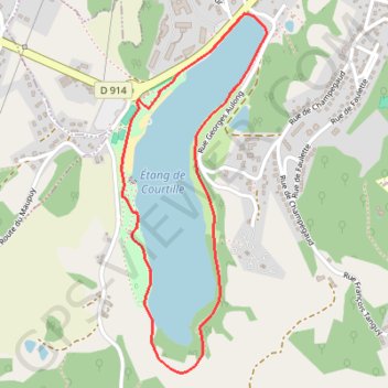 Itinéraire Le tour de l'étang de Courtille - Guéret, distance, dénivelé, altitude, carte, profil, trace GPS