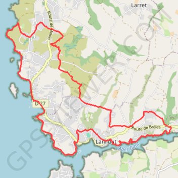 Itinéraire De l'Aber Ildut à Melon, distance, dénivelé, altitude, carte, profil, trace GPS