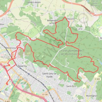 Itinéraire La Tabernacienne - Taverny, distance, dénivelé, altitude, carte, profil, trace GPS