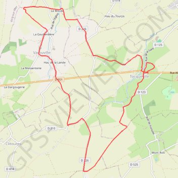 Itinéraire Tocqueville (50330), distance, dénivelé, altitude, carte, profil, trace GPS