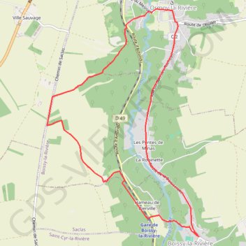 Itinéraire Boissy la Rivière nord, distance, dénivelé, altitude, carte, profil, trace GPS