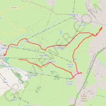 Itinéraire Sous le ponney rose, distance, dénivelé, altitude, carte, profil, trace GPS