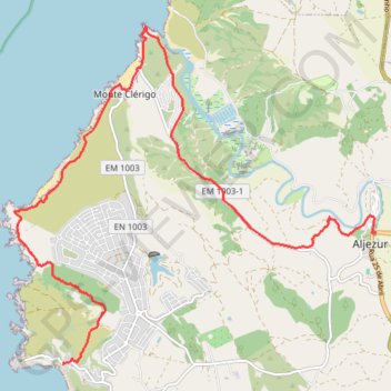Itinéraire TP06 Aljezur-Arrifana, distance, dénivelé, altitude, carte, profil, trace GPS