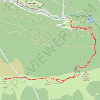 Itinéraire Boréon - Cime de Piagu, distance, dénivelé, altitude, carte, profil, trace GPS