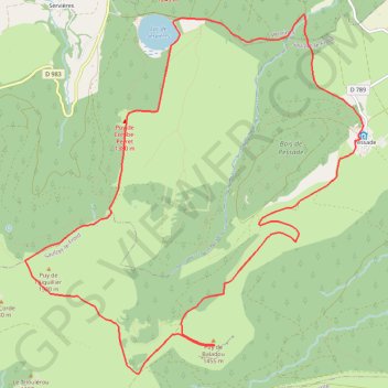 Itinéraire Lac de Servières Puy de Baladou Pessade, distance, dénivelé, altitude, carte, profil, trace GPS