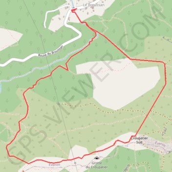 Itinéraire La Grotte du Croupatier, distance, dénivelé, altitude, carte, profil, trace GPS