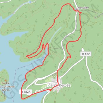 Itinéraire Du Lac de Pierre-Percée aux Roches de la Xaveure et de Marie Fontaine, distance, dénivelé, altitude, carte, profil, trace GPS