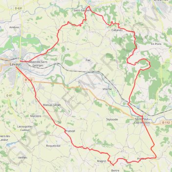 Itinéraire Vélo entre Lavaur, Graulhet et Puylaurens, distance, dénivelé, altitude, carte, profil, trace GPS