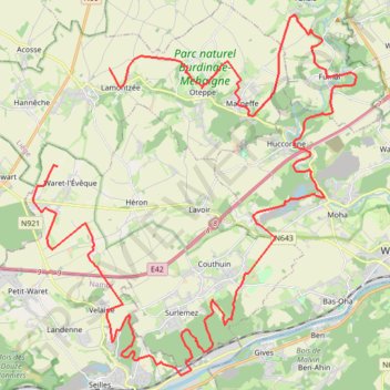 Itinéraire VTT Burdinne permanent Rouge 56 km 😍😍😍, distance, dénivelé, altitude, carte, profil, trace GPS
