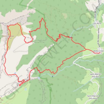 Itinéraire Le Mont Granier depuis Bellecombe, distance, dénivelé, altitude, carte, profil, trace GPS