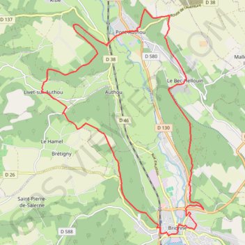 Itinéraire L'abbaye du Bec Hellouin, distance, dénivelé, altitude, carte, profil, trace GPS