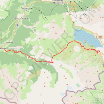 Itinéraire Du Mont Cenis à Bramans, distance, dénivelé, altitude, carte, profil, trace GPS