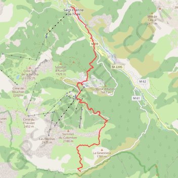 Itinéraire Roya, distance, dénivelé, altitude, carte, profil, trace GPS