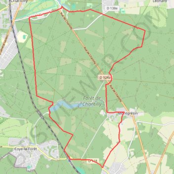 Itinéraire Dans la forêt de Chantilly, distance, dénivelé, altitude, carte, profil, trace GPS