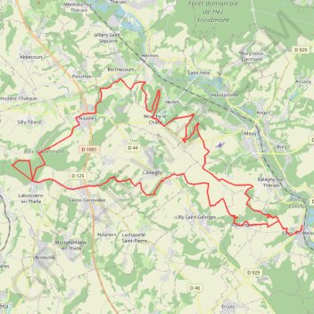 Itinéraire Cires-lès-Mello, coté Ouest, distance, dénivelé, altitude, carte, profil, trace GPS