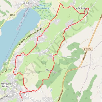 Itinéraire Pays Voironnais - Circuit de la Haute Véronnière, distance, dénivelé, altitude, carte, profil, trace GPS