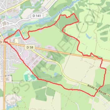 Itinéraire Baugé en Anjou, distance, dénivelé, altitude, carte, profil, trace GPS